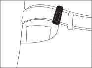 Illustration of the tracker clipped to the waistband